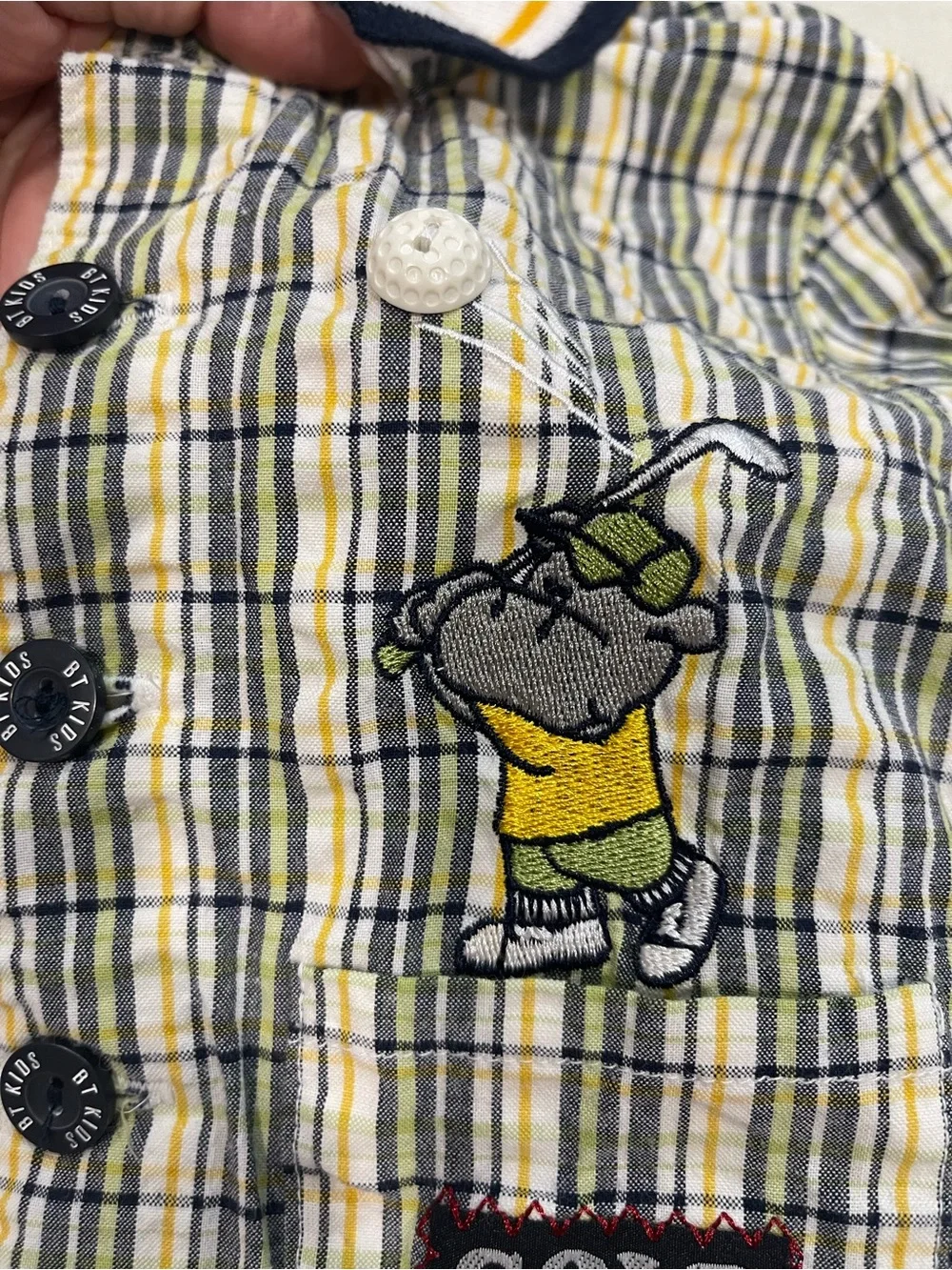 Vintage 90s B.T. Kids Golf Plaid Romper Size 3-6M NWOT